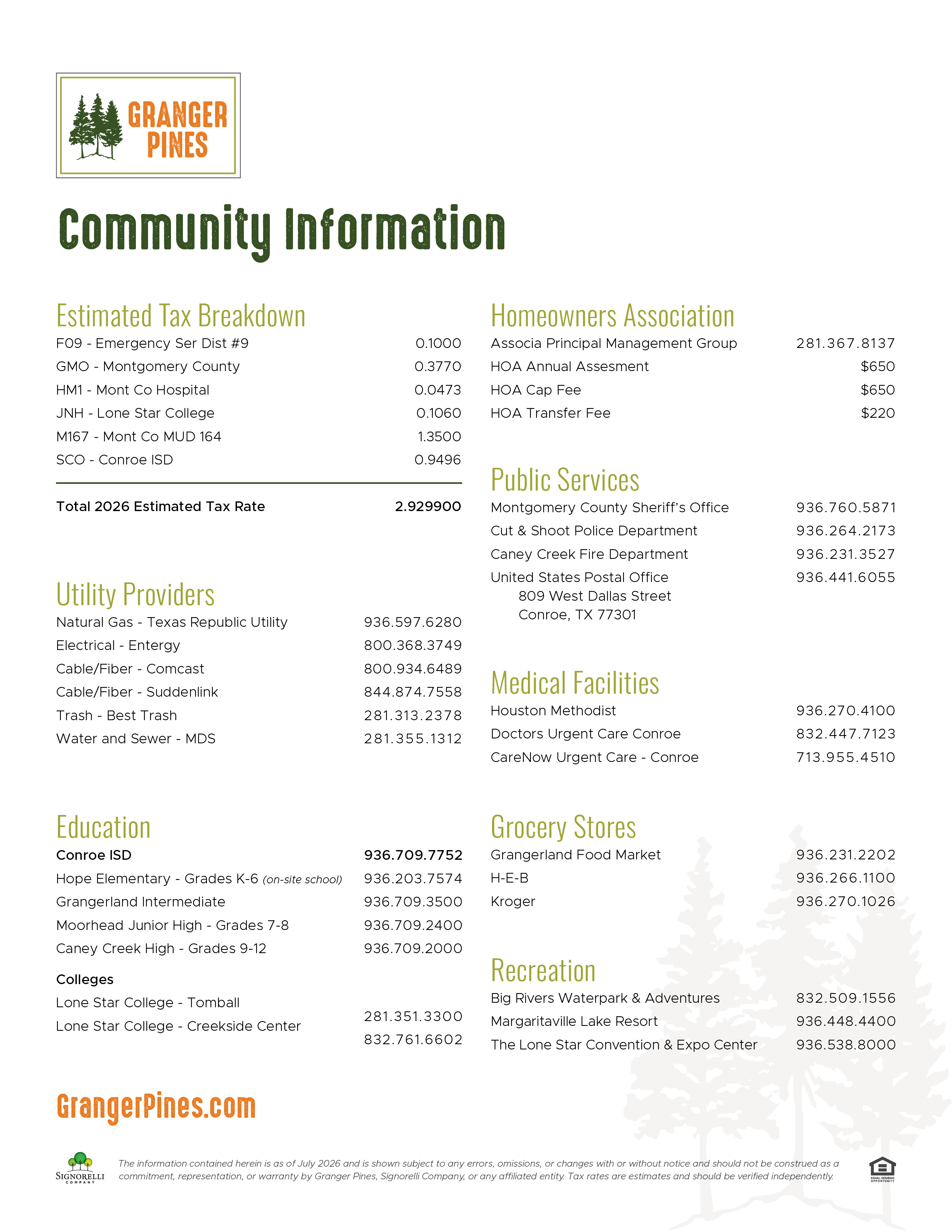 Community Information Sheet